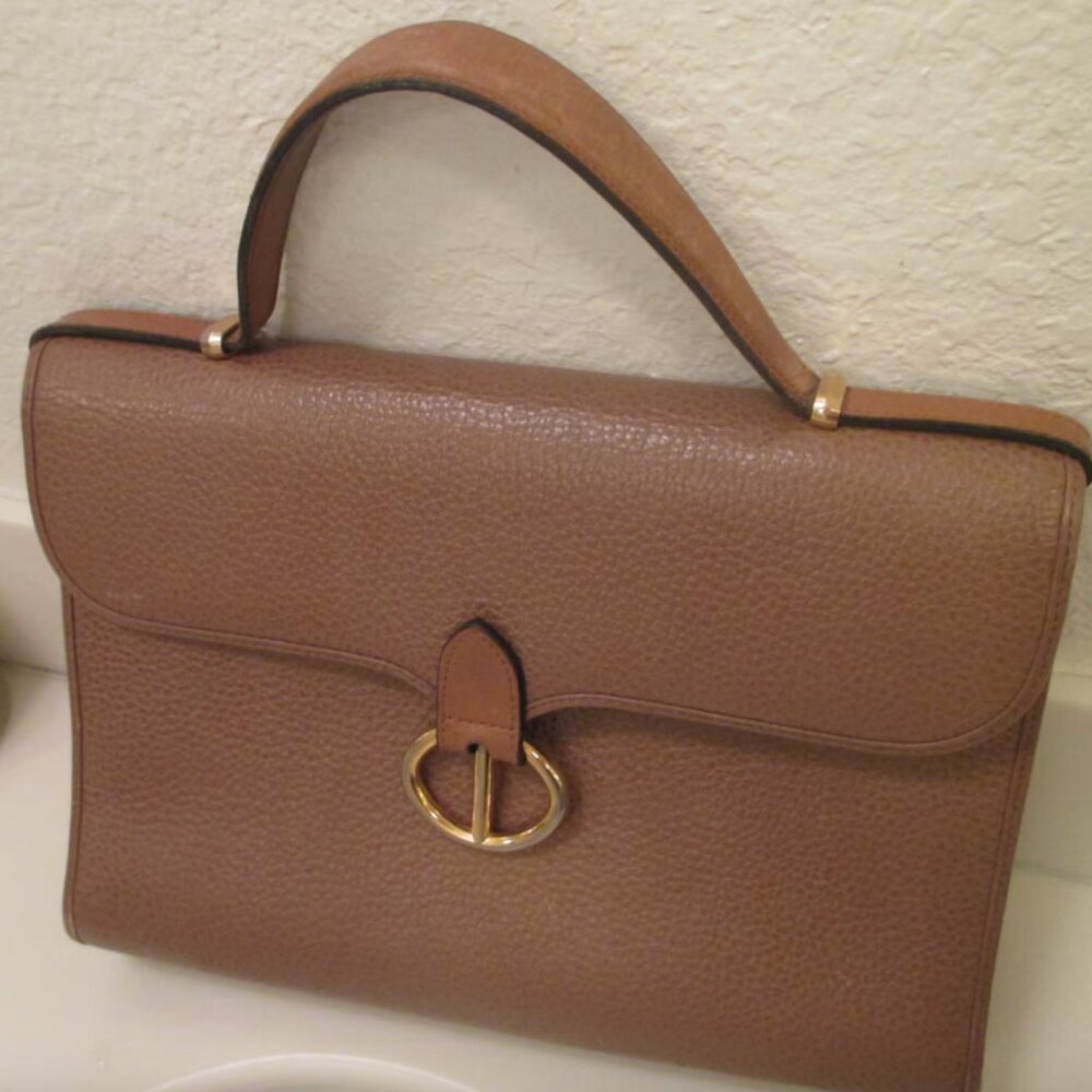 Vintage Christian Dior Leather Briefcase Portfolio Hand Bag